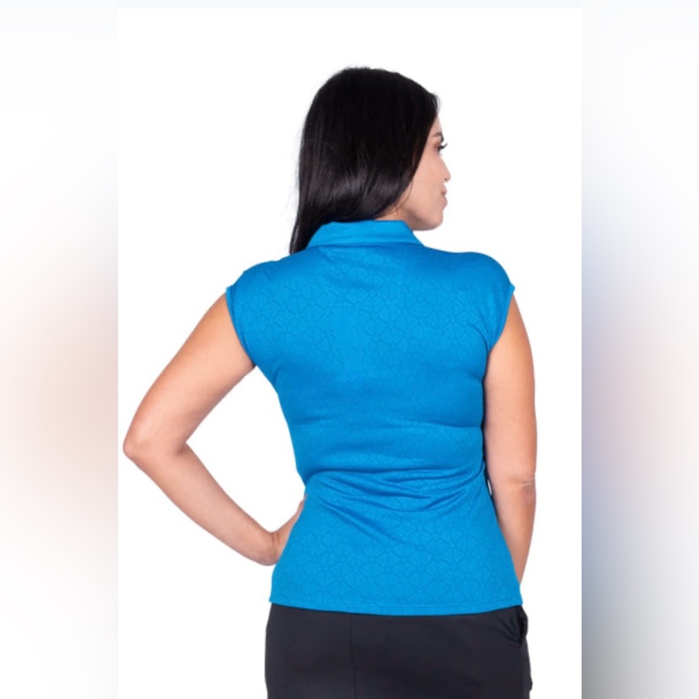 New With Tags Nancy Lopez Golf Fairways Plus Optic Sleeveless Polo Blue Size 1X - Picture 9 of 15
